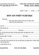 Giấy Xin Phép Nghỉ Học Ốm